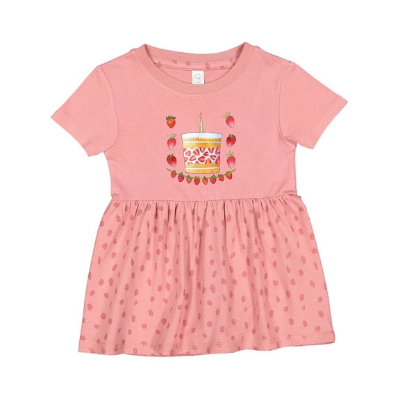 Inktastic Strawberry First Birthday Cake Girls Baby Dress