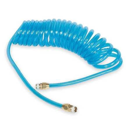 SPEEDAIRE Coiled Air Hose,1/4 In ID x 15 Ft,Poly