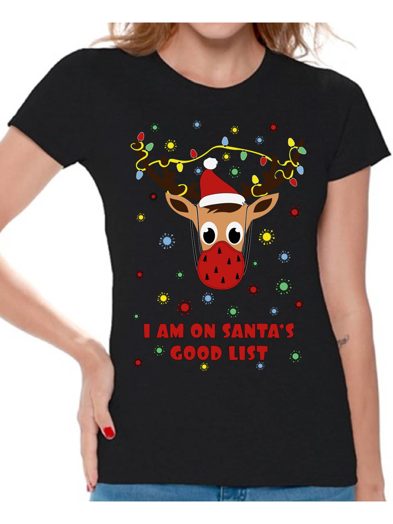 I Am On Santa's Good List Deer Wearing Mask 2020 - Funny Christmas