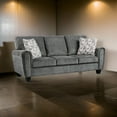 thumbnail image 6 of Benjara Lucy 85 Inch Sofa, Gray Chenille, 2 Pillows, Soft Cushions, Solid Wood, 6 of 6