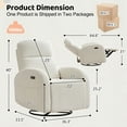 thumbnail image 4 of Aemeios Chenille Swivel Rocker Glider Power Recliner Nursery Rocking Chair with USB and Type-C Ports, White, 4 of 10