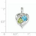 thumbnail image 3 of Sterling Silver Rhodium-plated Blue Topaz Peridot Diamond Pendant QP3858, 3 of 4