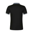 thumbnail image 5 of YLSDY Fashion Men's Casual Button Collared Shirts 2025 Solid Short Sleeve Fashion Shirt Classic Striped Slim Fit Golf Tennis Tops Black L, 5 of 7