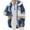 Blue, variant on Womens Winter Fuzzy Fleece Jacket Hooded Color Block Patchwork Cardigan Coats Outerwear with Pockets Black L