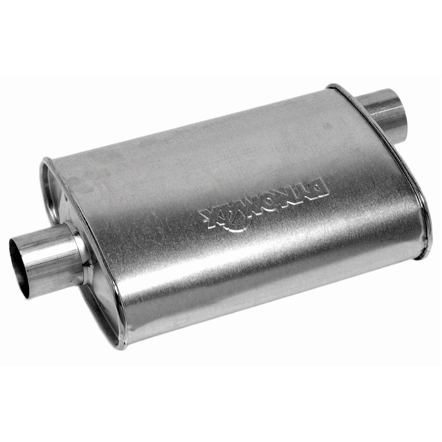 Dynomax Exhaust Muffler 17744 Super Turbo; 3 Inch Offset Inlet; 3 Inch Center Outlet; 14 Case Length/20 Overall Length