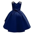 thumbnail image 3 of XEGLSBU Girls Dresses 4T Fancy Girls' Dress for Children off The Shoulder Party Gown Dress with Rose Embroidery Skirt for Ages 3 10 Blue Size 4-5 Years, 3 of 5