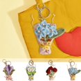 thumbnail image 2 of PEIBang Valentine's Day Handmade Keychain,Cute Flower Bouquet Keychains,Purse Bag Charms for Handbags,Valentine's Day Gifts, 2 of 6
