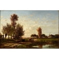 thumbnail image 2 of Émile Lambinet 24x17 Gold Ornate Framed and Double Matted Museum Art Print Titled - Landscape with Rivers (1856), 2 of 4
