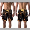 thumbnail image 3 of luoweisi Men's Beach Shorts Quick Dry Swim Trunks with Mesh Lining Halloween Black Cat M, 3 of 5