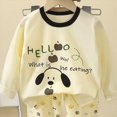 thumbnail image 6 of NOLDARES Toddler Boys Fall Winter Outfits 2 Piece Long Sleeve Printed Pullover Sweatshirt Elastic Waist Sweatpants Cozy Clothes Set Size:5-6 Y,Blue, 6 of 6