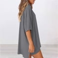thumbnail image 5 of Htigea 2 Piece Women Summer Outfits Oversized Short Sleeve Shirts and Elastic Waist Stretch Slim Shorts Matching Sets Casual Homewear Gray XXXL, 5 of 8