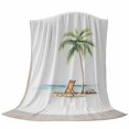 thumbnail image 6 of Beach Coastal Blanket Soft Cozy Warm Throw Blanket for Couch, Plush Fuzzy Flannel Fleece Blankets for Sofa, Summer Nautical Ocean Palm Tree Seaside Bed Blankets Lightweight Gifts for Women, 40"x50", 6 of 9