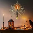 thumbnail image 5 of Vrorvz Halloween Spiderweb Candle Holders Halloween Decorations Indoor Outdoor with Spooky Web Design for Halloween Parties Displays Versatile Hanging Metal Craft for Walls Doorways Trees 7.5in Gold, 5 of 5