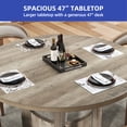 thumbnail image 4 of ModFusion Round Dining Table for 4-6 People, Waterproof Wooden Oak Rustic Kitchen Table, Pedestal Base, Farmhouse Dinner Pantry, Charcoal Gray, 4 of 10