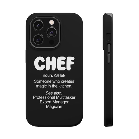 DistinctInk Tough Case for Apple iPhone 15 PRO (6.1" Screen), Compatible with MagSafe Charging - Chef Definition - Magic in the Kitchen