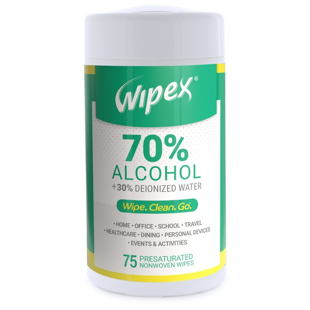 Wipex 70 Isopropyl Alcohol Wipes (IPA) 75ct. Canister, 1pk Walmart