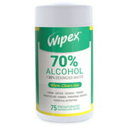 Wipex 70% Isopropyl Alcohol Wipes (IPA) 75ct. Canister, 1pk