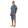 thumbnail image 4 of Men Cotton Pajama Shorts For Men Lightweight Plaid Soft Nightwear Short Sleeves PJS With Pockets, 4 of 5