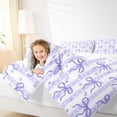 thumbnail image 3 of Erosebridal Cartoon Purple Bowtie Full Size Comforter Sets 3 Pieces for Kids Teens,Girls Kawaii Bling Glitter Print Bedding Sets,Lightweight Room Decor, 3 of 6