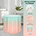thumbnail image 3 of Portable Foldable Bathtub for Adults - Collapsible Travel Tub for Camping, Home & Spa - Space Saving, Durable PVC (Pink Blue Gradient), 3 of 7