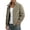 Khaki, variant on Men's Full Zip Stand Collar Jacket Raglan Long Sleeve Elastic Cuff & Hem Loose Fit Casual Layering Outerwear Dark Blue XXL