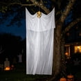 thumbnail image 3 of 10ft Tall Halloween Black Gauze Hanging Ghost Prop, Sound Activated Light Up Skull Ghost, Spooky Large Decor for Outdoor Indoor House Horror Party, 3 of 9