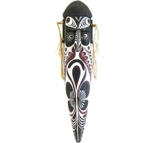 OMA African Mask Wall Hanging Good Luck Fortune Mask African Polynesian Decor, Large Size