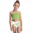 thumbnail image 2 of IROINNID Girls 2PCS Bikini Pleated Split Swimsuit Halter Bathing Suit, 2 of 8