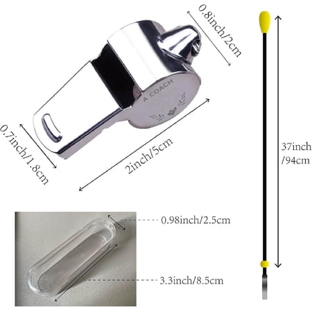 1 pc Tarnish Resistant 304 Stainless Steel Whistles 45x18x22mm Stainless Steel with Word for Referee Coaches Teacher Kids Word