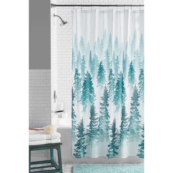 Mainstays Treeline Decorative Fabric Shower Curtain