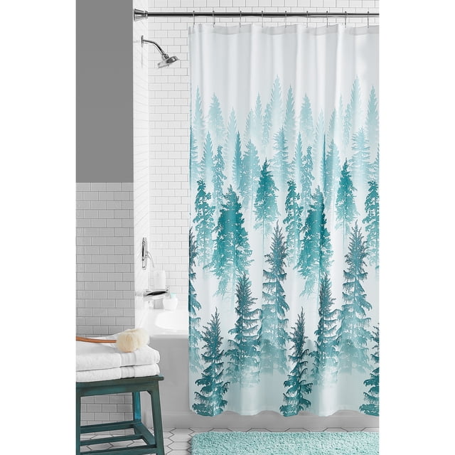 Mainstays Treeline Decorative Fabric Shower Curtain