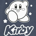 thumbnail image 2 of Junior's Nintendo Kirby Black and White Portrait Sweatshirt Blue Heather Small, 2 of 4