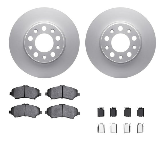 Dynamic Friction Company Front Geospec Brake Rotors with 5000 Advanced Brake Pads includes Hardware 4512-42071