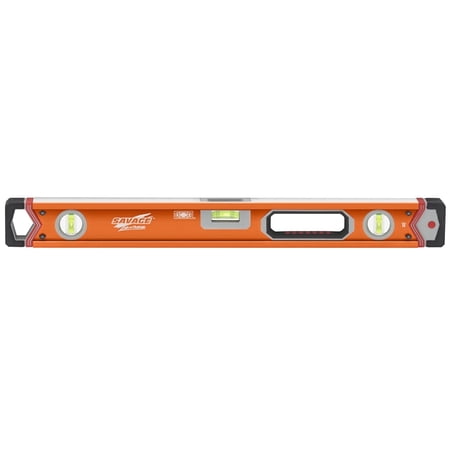 Swanson Savage 24 Lighted Anodized Aluminum Pro Grade Box Beam Level with Supershock End Caps Model SVLB24