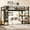 Black + Full + MDF+Metal, variant on Full Size Loft Bed with Wardrobe, Metal Loft Bed with Storage Shelves, Pegboard and Drawers, Space Saving Loft Bed for Bedroom, Black