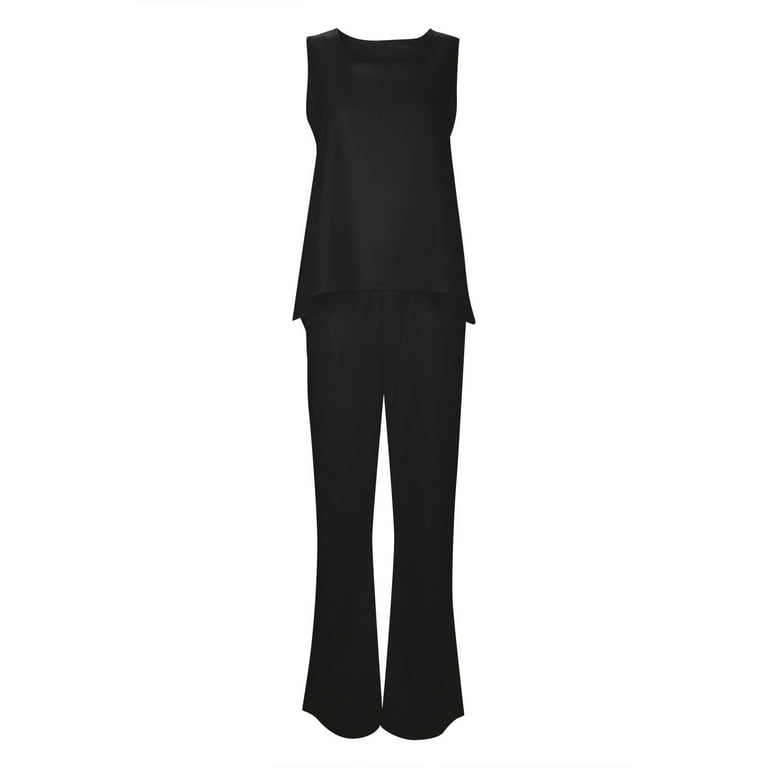 TWO PIECE FLARED JUMPSUIT - Black