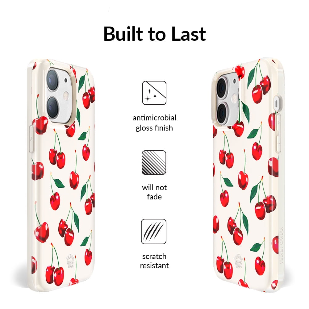 Velvet Caviar iPhone 12 Mini Case Cherry - MagSafe Compatible - Cute Protective Phone Cases for Women