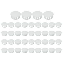 Uxcell 25mm/1" Plastic Hole Plugs, Flush Type Round Plug Snap in Locking Screw Hole Covers White 40 Pcs