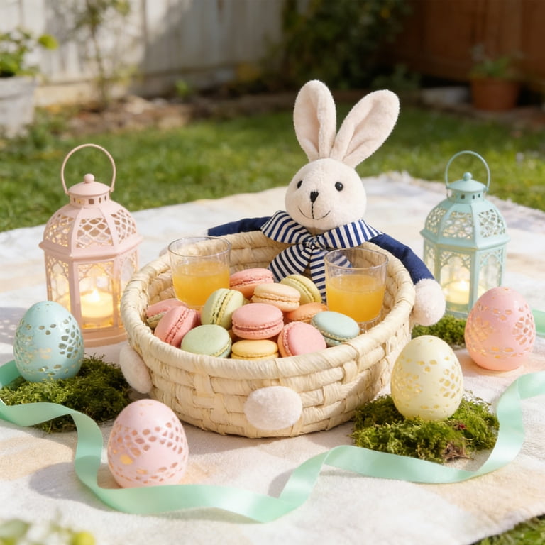 Vercraft 8 Pcs Easter Baskets for Kids Easter Basket Canvas Tote Bunny Basket Bulk...