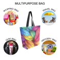 thumbnail image 7 of FORMRS Womens Canvas Tote Bag with Zipper Inner Pocket Shoulder Handbag, Vibrant Leaves Pattern, 7 of 7