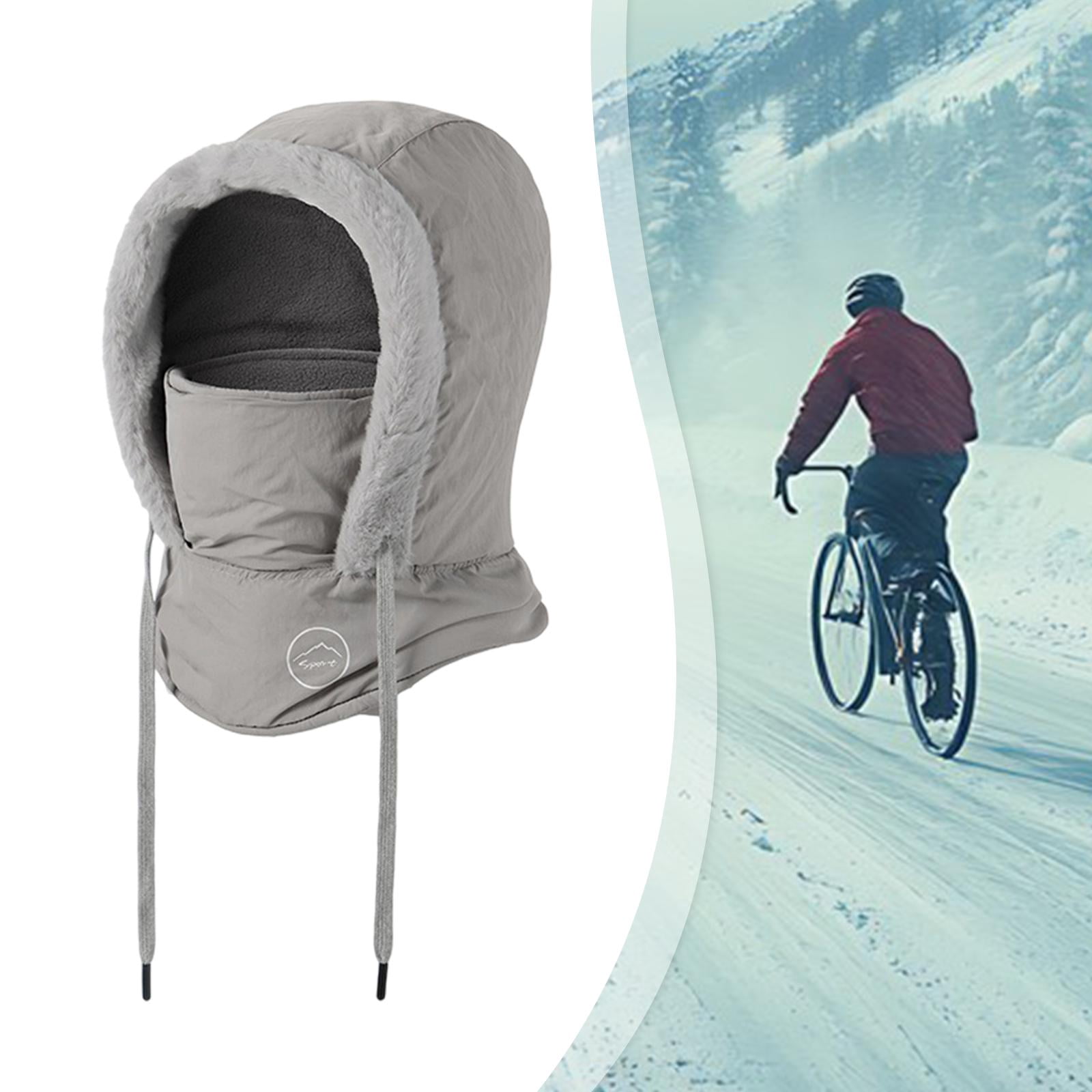 Hood Ski Mask Cycling Neck Warmer Face Cover Thick Polyester Material for Adults Winter Outdoor Activities