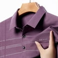 thumbnail image 6 of Men's Summer Ice Silk Lapel Casual Stripe Printed POLO Shirt, 6 of 8