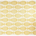thumbnail image 2 of Unique Loom Outdoor Coastal Collection Area Rug - Pesci (10' Square Yellow/Ivory), 2 of 6