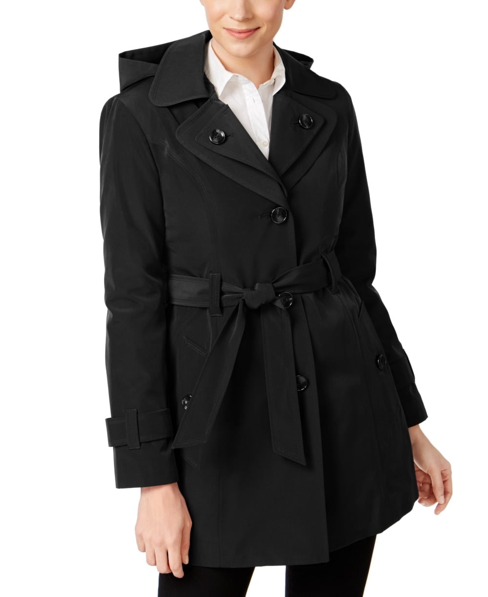 London Fog - Womens Trench Coat Small Petite Hooded Belted PS - Walmart ...