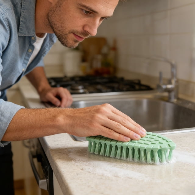 ddioayh Cleaning Brush Flexible Multi Directional Bristles for Corners Hard to Reach Areas Kitchen Bathroom Sink Faucet Tile Fruit Vegetable Cleaning Tool