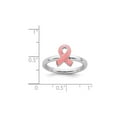 thumbnail image 2 of Gem & Harmony Sterling Silver Pink Awareness Ribbon Ring for Women, 2 of 6