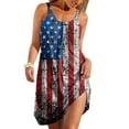 thumbnail image 1 of Enwejyy Women Slip Dress Independence Day American Flag Print Sleeveless Wide Strap Dress, 1 of 4