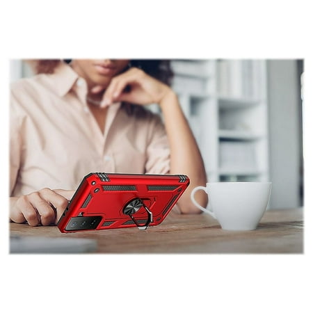 SaharaCase - Military Kickstand Series Case for Samsung Galaxy S21 FE 5G - Red