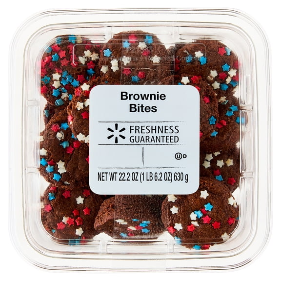 Freshness Guaranteed Brownie Bites with Patriotic Star Sprinkles, 22.2 oz (Baked and Sweet Dessert)