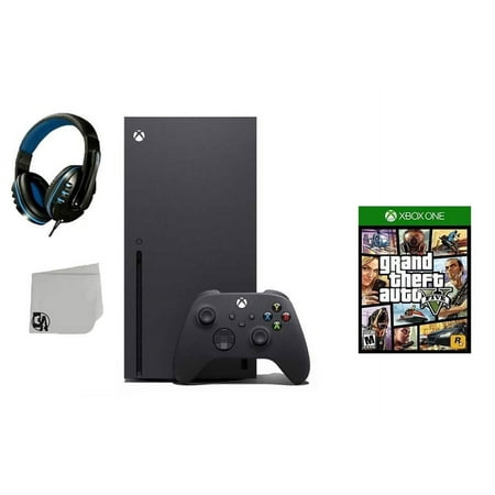 Xbox Series X Video Game Console Black with Grand Theft Auto V BOLT AXTION Bundle Used